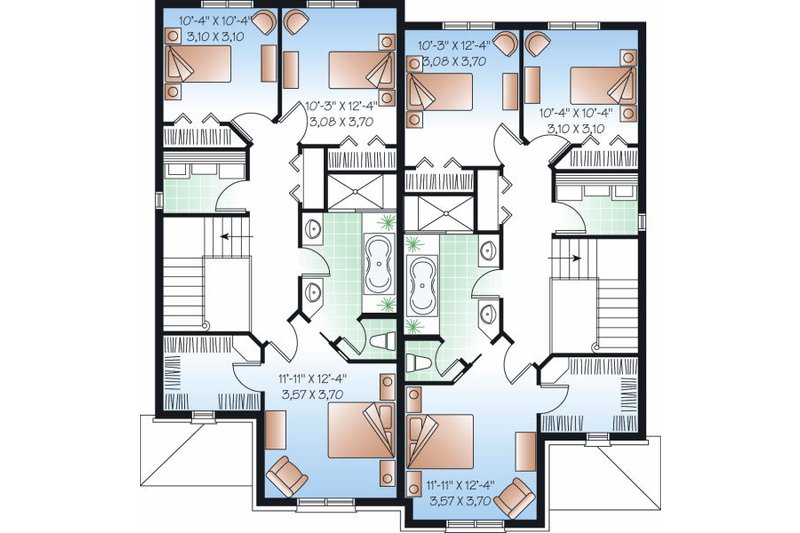 Dream House Plan - Floor Plan - Upper Floor for European House Plan #23-774 - 3 bed, 1.5 bath