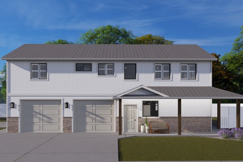 House Blueprint - Barndominium Exterior - Front Elevation Plan #1060-243