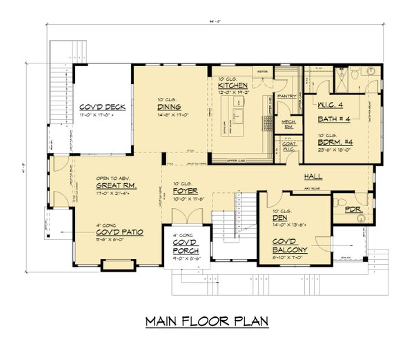Home Plan - Contemporary Floor Plan - Main Floor Plan #1066-322