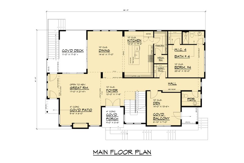 Dream House Plan - Floor Plan - Main Floor for Contemporary House Plan #1066-322 - 5 bed, 5.5 bath