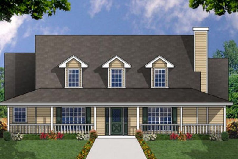 Home Plan - Farmhouse Exterior - Front Elevation Plan #40-328