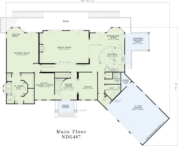 Southern Floor Plan - Main Floor Plan #17-629