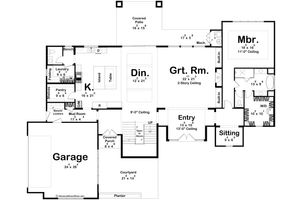 Floor Plan - Main Floor for Cottage House Plan #455-675 - 4 bed, 3.5 bath