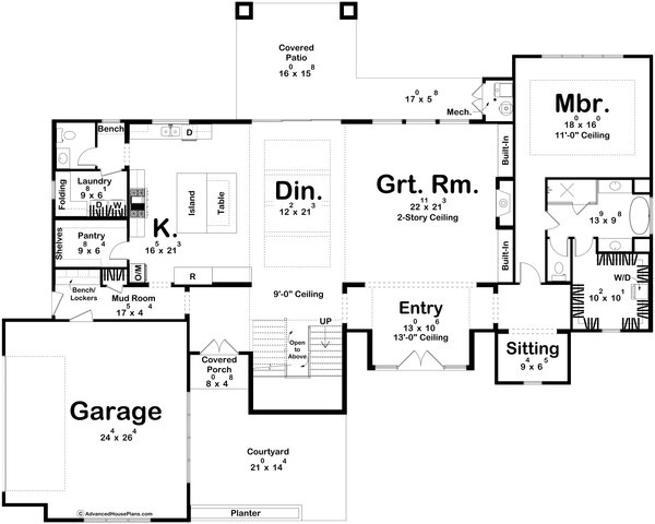 Cottage Floor Plan - Main Floor Plan #455-675