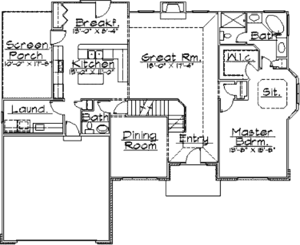 Architectural House Design - Traditional Floor Plan - Main Floor Plan #31-107