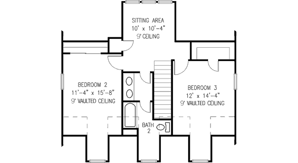 House Plan Design - Country Floor Plan - Upper Floor Plan #410-121