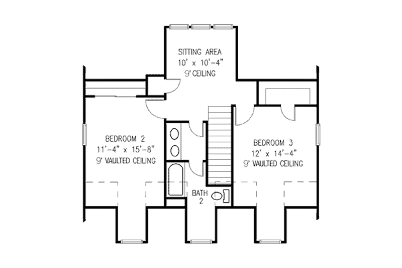 Home Plan - Floor Plan - Upper Floor for Country House Plan #410-121 - 3 bed, 2.5 bath