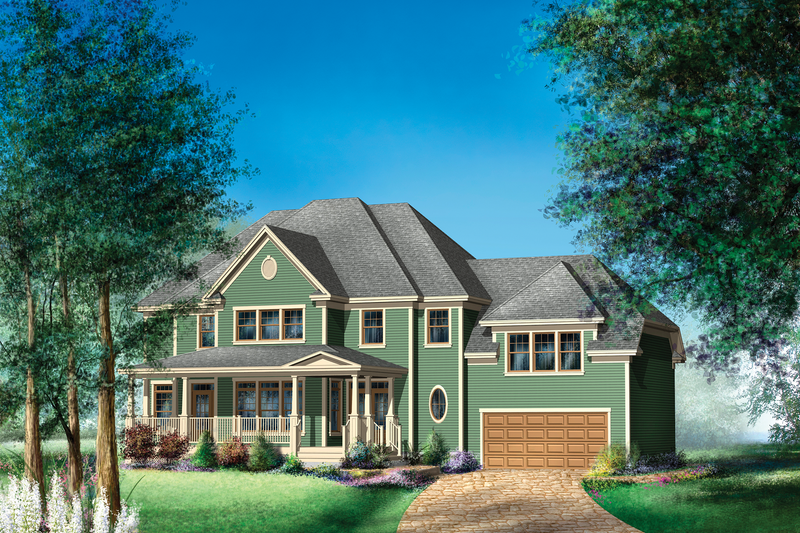 Architectural House Design - Country Exterior - Front Elevation Plan #25-4666