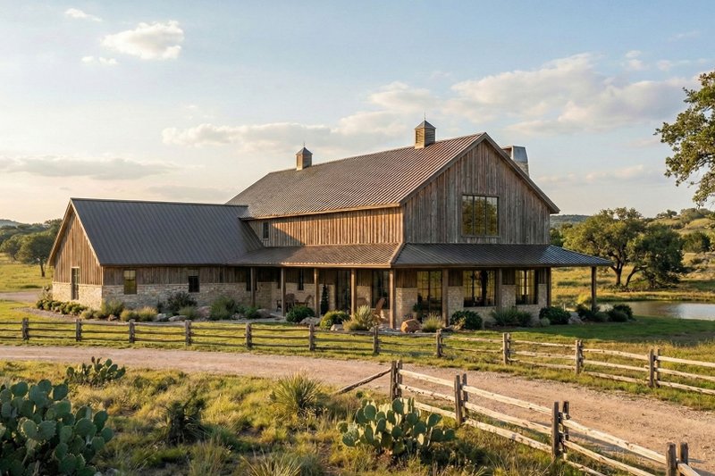 Barndominium Style House Plan - 4 Beds 3.5 Baths 3835 Sq/Ft Plan #455-726 Exterior