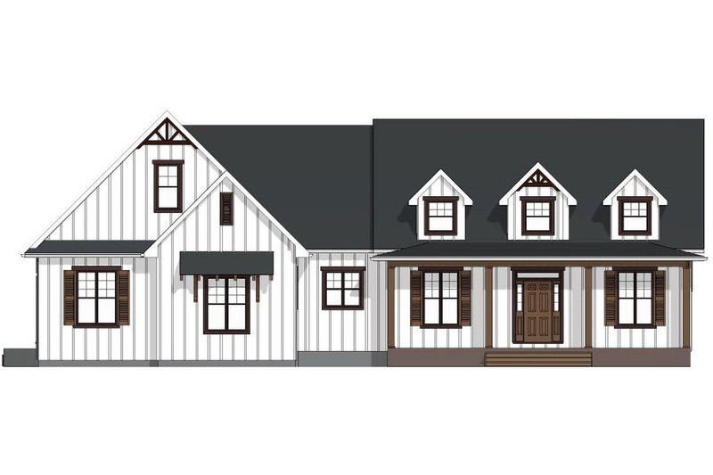 House Blueprint - Exterior - Front Elevation 3 for Farmhouse House Plan #126-240 - 3 bed, 2.5 bath