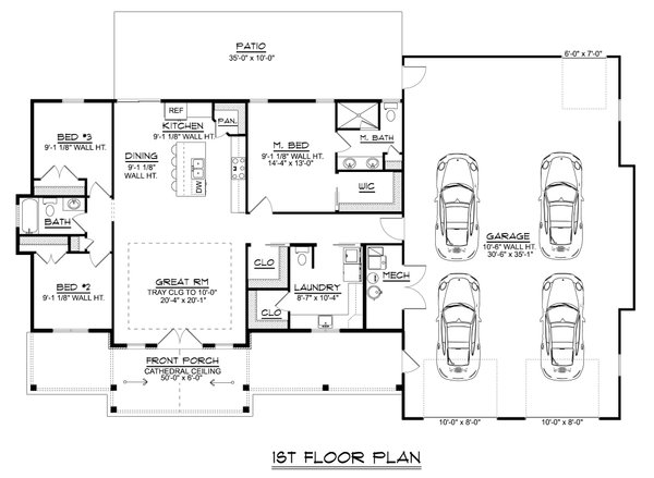 Barndominium Floor Plan - Main Floor Plan #1064-334