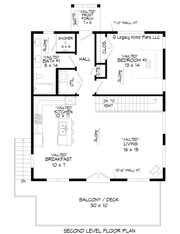 Architectural House Design - Contemporary Floor Plan - Upper Floor Plan #932-798