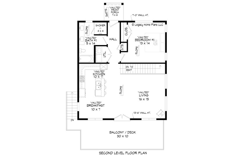 Dream House Plan - Floor Plan - Upper Floor for Contemporary House Plan #932-798 - 1 bed, 2 bath
