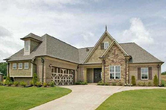 Exterior - Front Elevation for European House Plan #424-253 - 3 bed, 2 bath