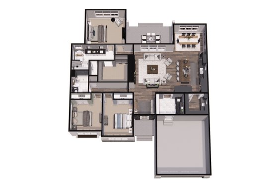Floor Plan - Main Floor 1 for Farmhouse House Plan #51-1236 - 3 bed, 2 bath