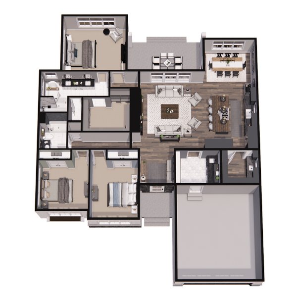 Farmhouse Floor Plan - Main Floor Plan #51-1236