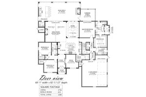 Floor Plan - Main Floor for Modern House Plan #1074-58 - 3 bed, 3.5 bath
