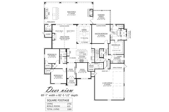 Floor Plan - Main Floor for Modern House Plan #1074-58 - 3 bed, 3.5 bath