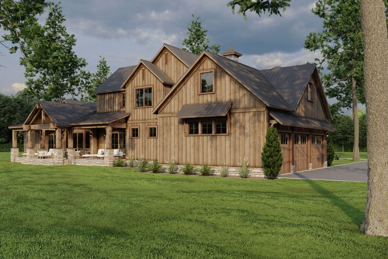 Dream House Plan - Exterior - Rear Elevation 1 for Farmhouse House Plan #923-340 - 4 bed, 4.5 bath