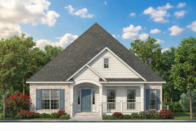 European Style House Plan - 3 Beds 2 Baths 1848 Sq/Ft Plan #17-2409 Exterior