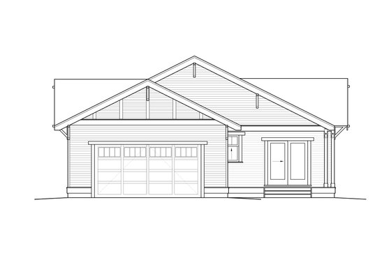 Exterior - Rear Elevation for Craftsman House Plan #434-4 - 3 bed, 2.5 bath