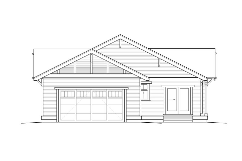 Home Plan - Exterior - Rear Elevation for Craftsman House Plan #434-4 - 3 bed, 2.5 bath