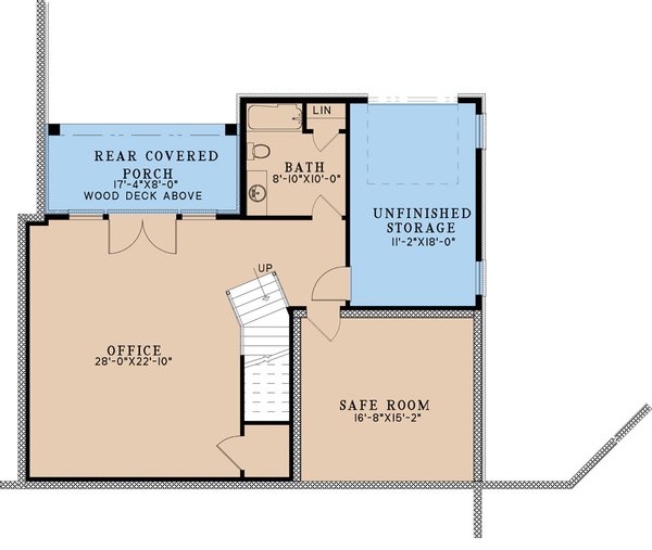Craftsman Floor Plan - Lower Floor Plan #923-290