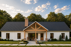 Exterior - Front Elevation for Barndominium House Plan #1117-8 - 3 bed, 2.5 bath