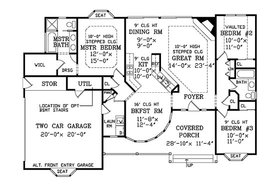 Floor Plan - Main Floor for Victorian House Plan #456-16 - 3 bed, 2.5 bath