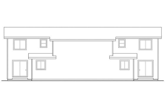 Exterior - Rear Elevation House Plan #124-677 - 2 bed, 1.5 bath
