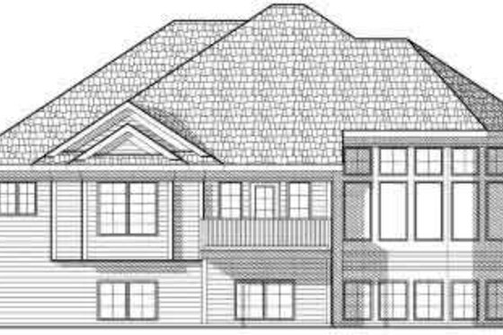 Exterior - Rear Elevation for Traditional House Plan #70-659 - 2 bed, 2 bath