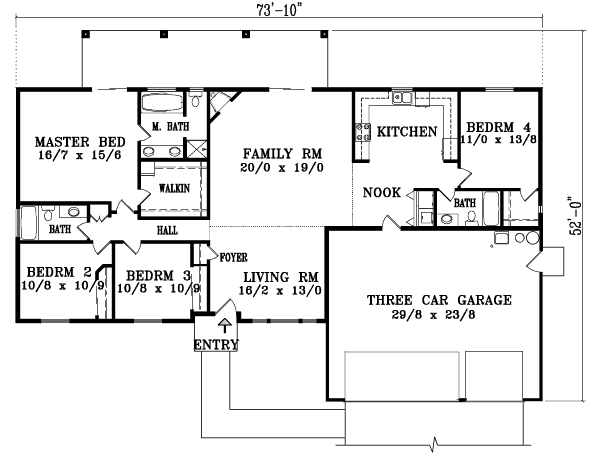 House Plan Design - Adobe / Southwestern Floor Plan - Main Floor Plan #1-1406