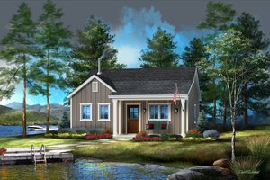 Cabin Exterior - Front Elevation Plan #22-618