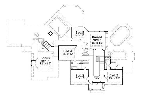European Floor Plan - Upper Floor Plan #411-293