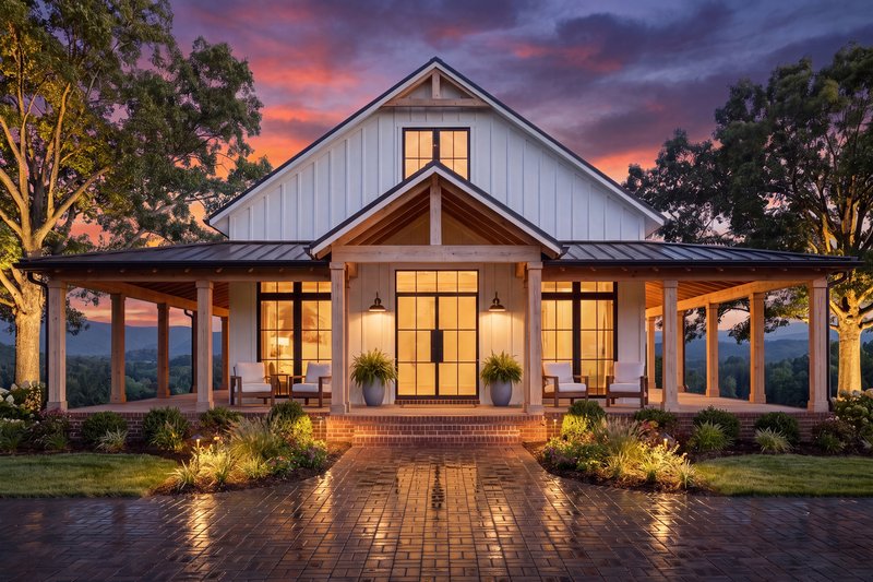 Exterior - Front Elevation 2 for Barndominium House Plan #430-370 - 3 bed, 2 bath