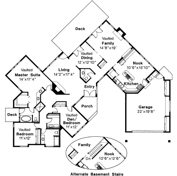 House Blueprint - Ranch Floor Plan - Main Floor Plan #124-120