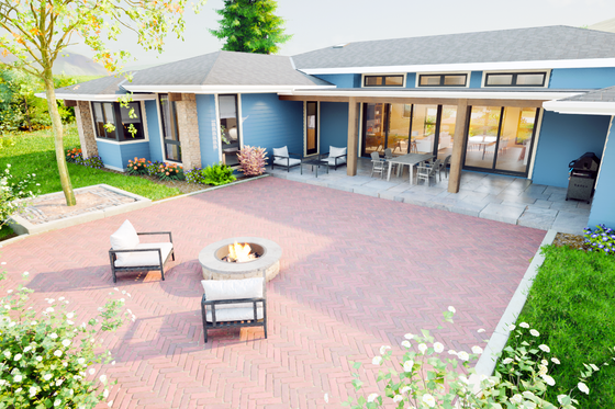 Exterior - Rear Elevation 3 for Prairie House Plan #48-1069 - 4 bed, 3.5 bath