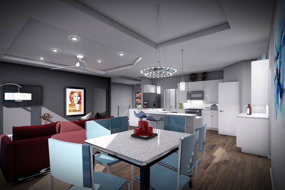 Interior - Dining Room for Modern House Plan #70-1545 - 3 bed, 2 bath