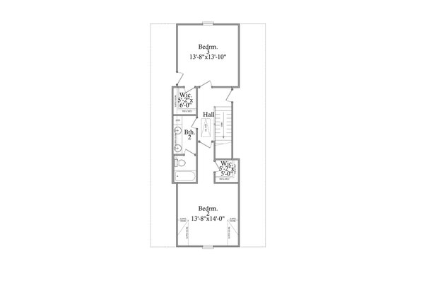 Traditional Floor Plan - Upper Floor Plan #69-418