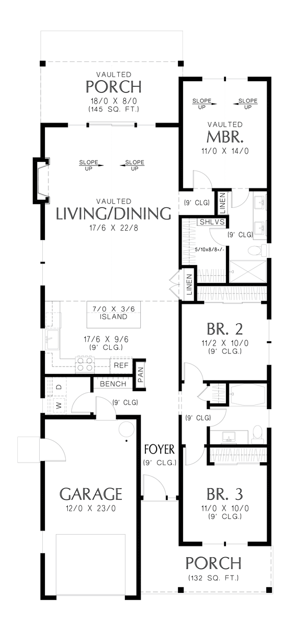 Architectural House Design - Farmhouse Floor Plan - Main Floor Plan #48-1117