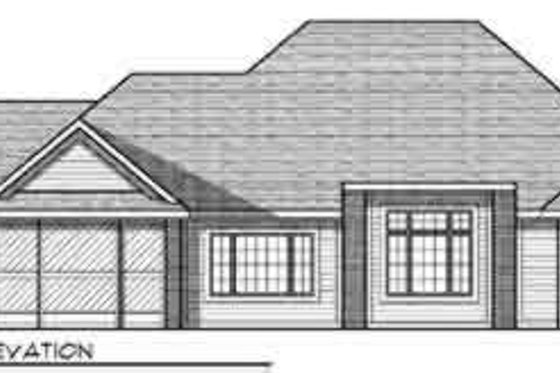 Exterior - Rear Elevation for European House Plan #70-838 - 3 bed, 2 bath
