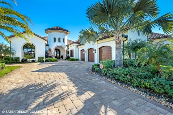 Exterior - Front Elevation 3 for Mediterranean House Plan #930-511 - 3 bed, 3.5 bath