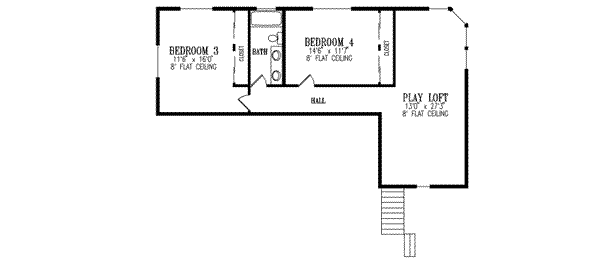 Architectural House Design - Adobe / Southwestern Floor Plan - Upper Floor Plan #1-834