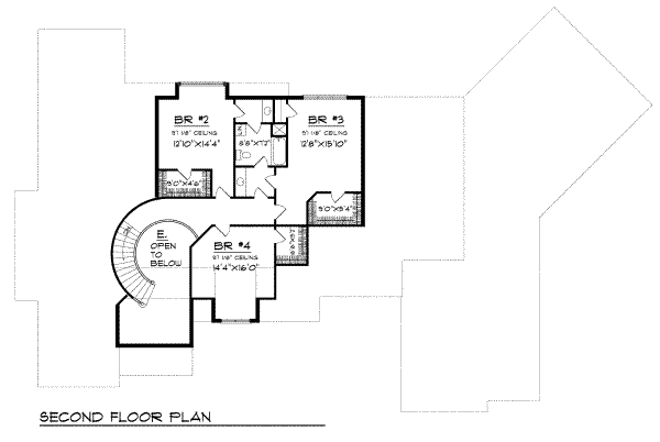 House Blueprint - European Floor Plan - Upper Floor Plan #70-547