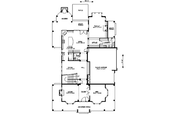 Floor Plan - Main Floor for Colonial House Plan #132-172 - 4 bed, 4.5 bath