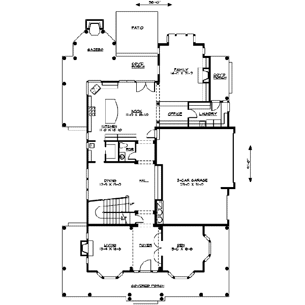 Colonial Floor Plan - Main Floor Plan #132-172