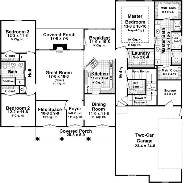Dream House Plan - Country Floor Plan - Main Floor Plan #21-360