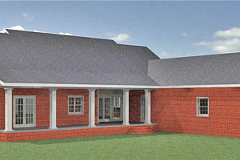 House Blueprint - Exterior - Rear Elevation for Traditional House Plan #44-190 - 3 bed, 2.5 bath