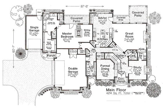 Floor Plan - Main Floor for European House Plan #310-974 - 4 bed, 3.5 bath