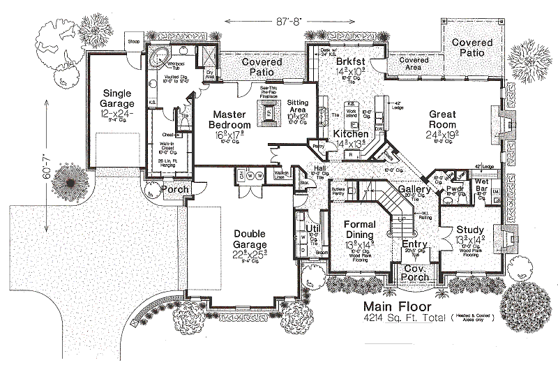 Home Plan - Floor Plan - Main Floor for European House Plan #310-974 - 4 bed, 3.5 bath